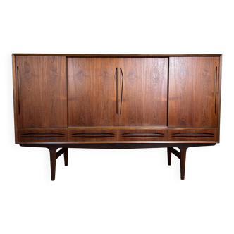 Vintage Scandinavian “highboard” buffet sideboard in teak, 1960s