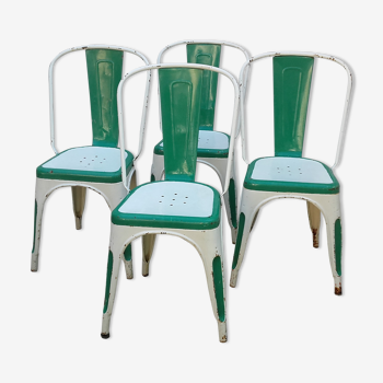 Four old Tolix Model A chairs