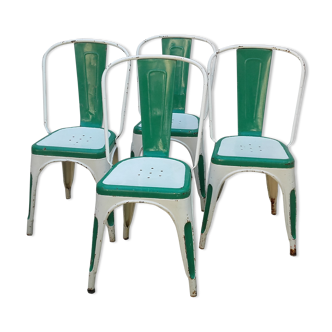 Four old Tolix Model A chairs