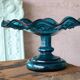 Coupe sur pied ancienne en verre soufflé