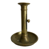 Gold-plated brass push-button candle holder