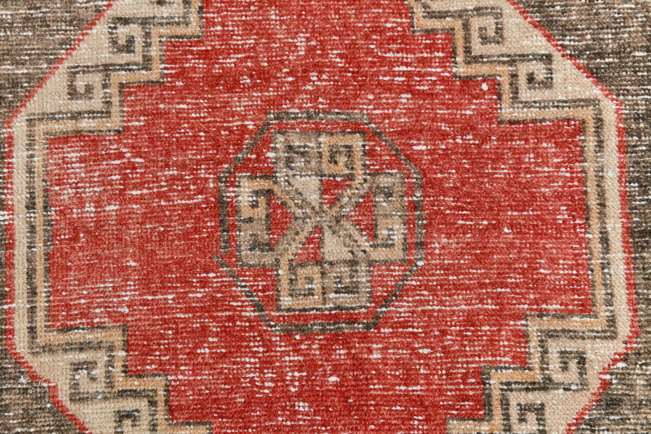 3x10 Red Brown Tribal Pattern Vintage Runner Rug, 78x305Cm
