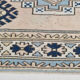 6x7 Navy Blue Cream Oriental Persian Rug, 178x225Cm