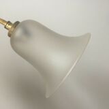 Double wall lamp in bronze and tulips in frosted glass