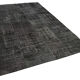 Hand-Knotted Oriental Overdyed 193 cm x 299 cm Black Patchwork Rug