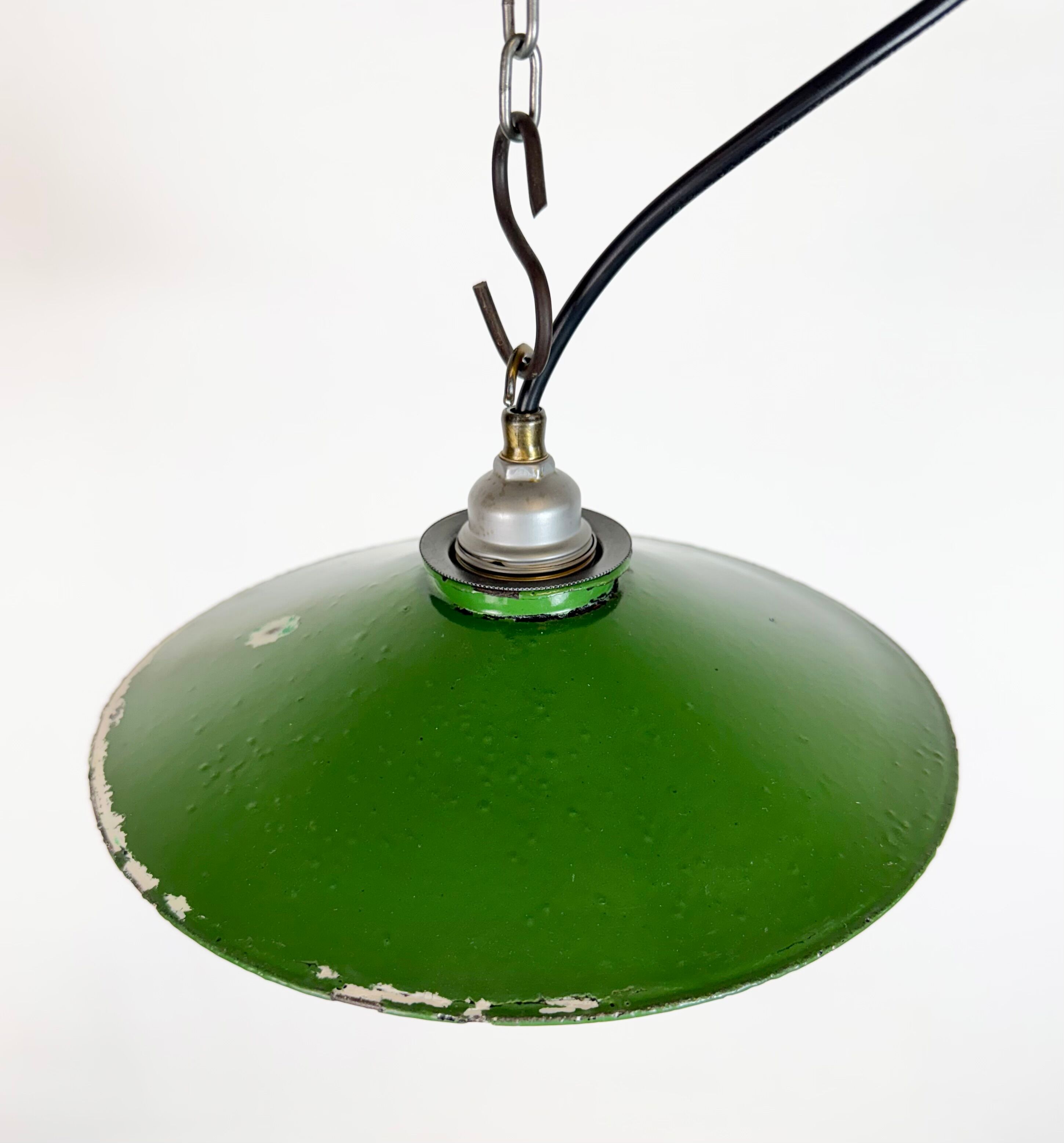 Industrial Green Enamel Light, 1950s