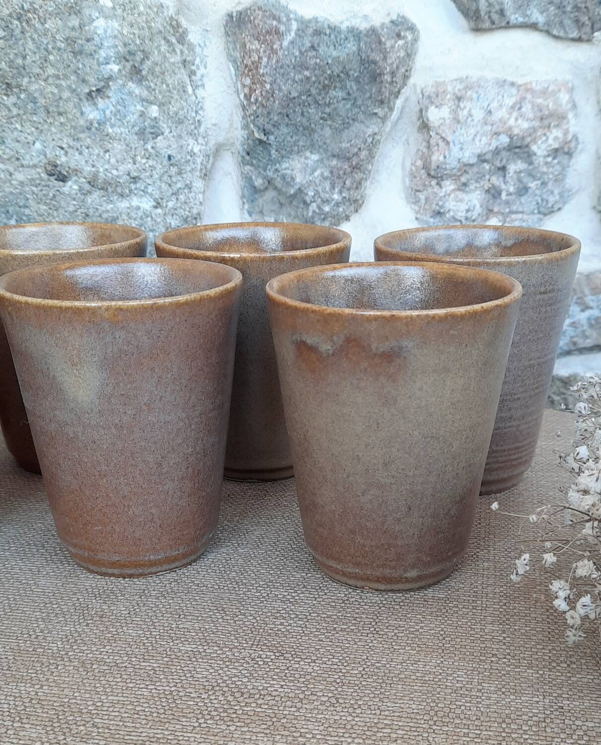 Stoneware glass tumbler