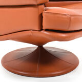 1970 s scandinavian leather swivel lounge armchair