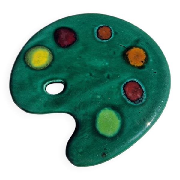 Ancien dessous de plat palette de couleurs Vallauris