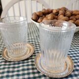 6 coasters engraved in silver metal