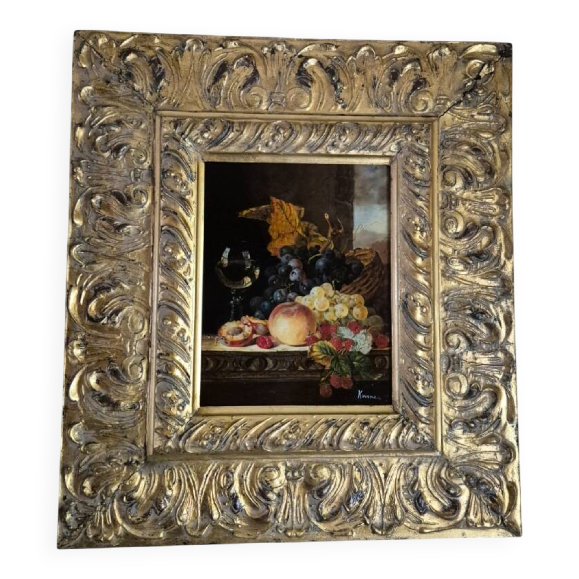 oil on panel in the 17th century (20th century) style, still life