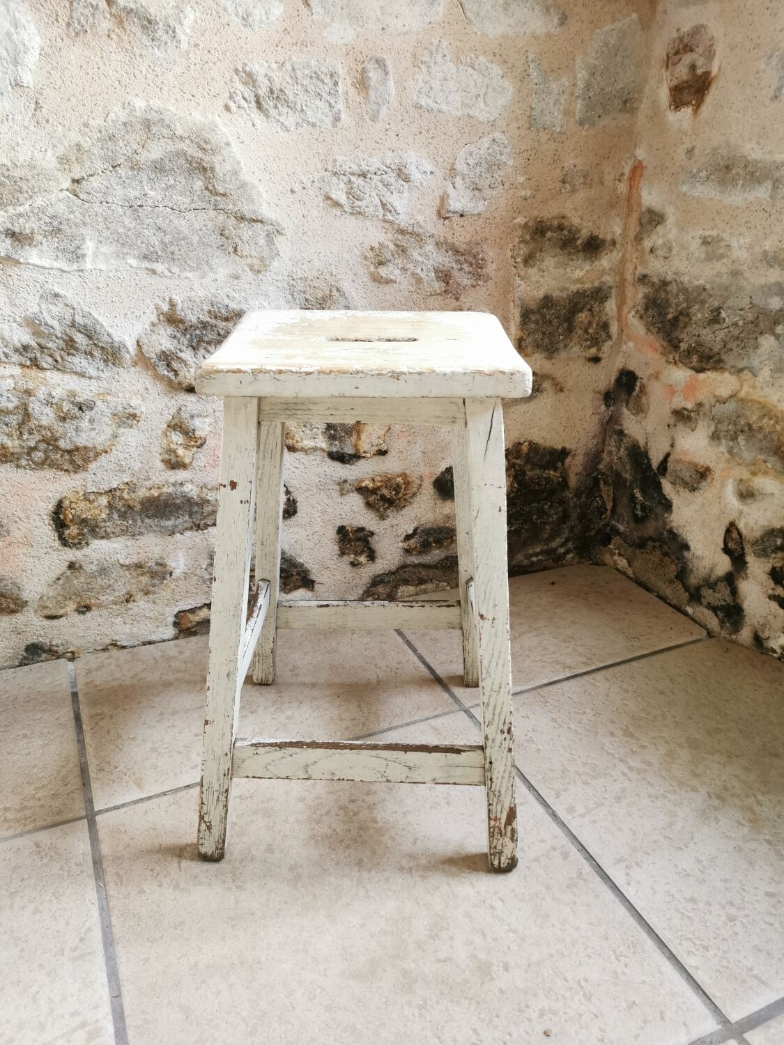 Weathered workshop stool