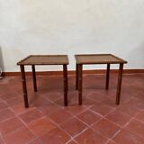 Pair of Vintage Rattan Bedside Tables