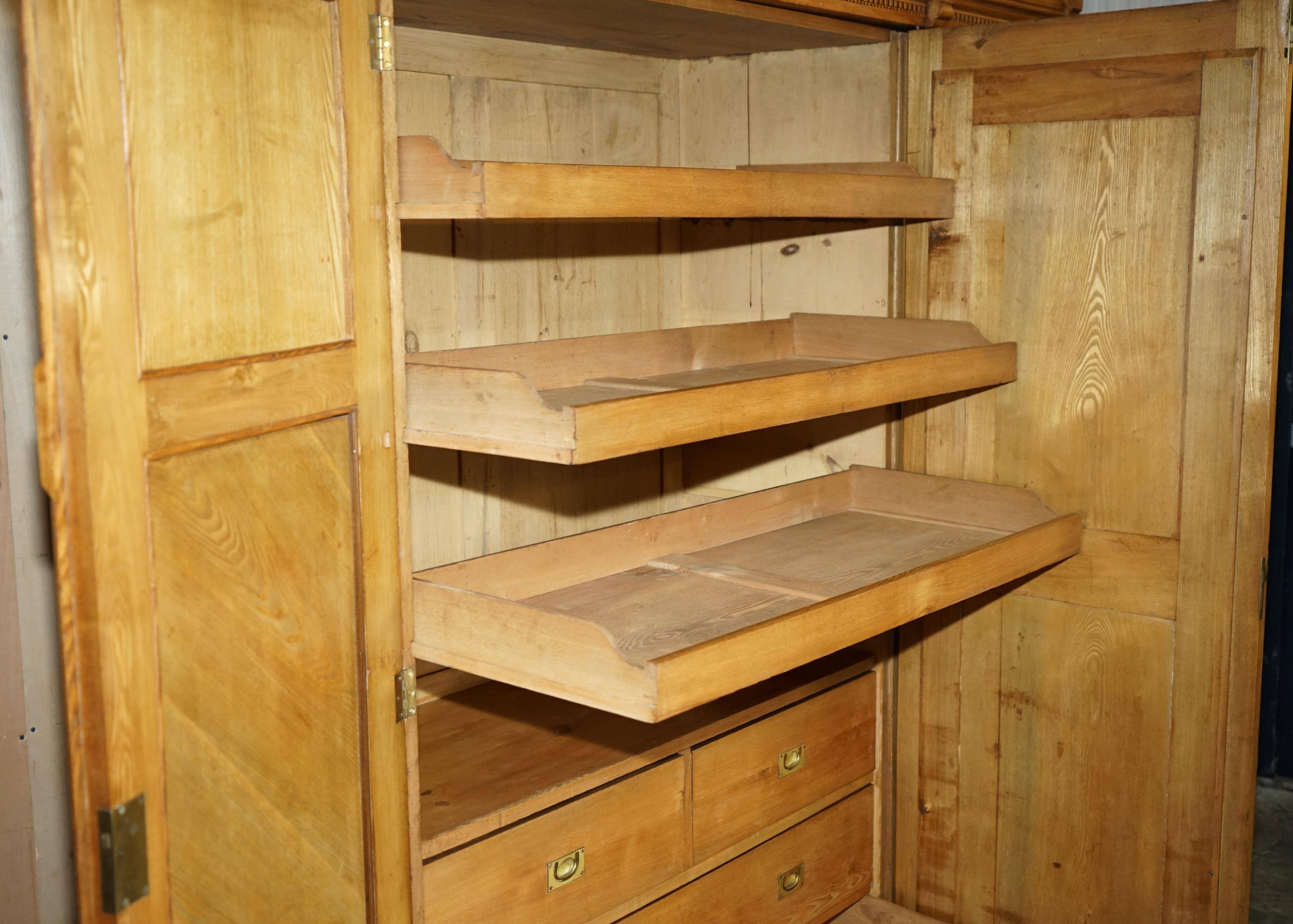 Victorian Wardrobe in Ash with Integrated Chest of Drawers