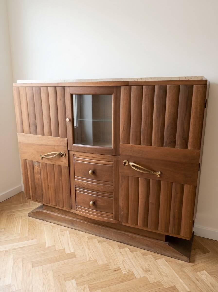 Art Deco walnut buffet - Generous dimensions (L 120 cm × H 85 cm × D 40 cm)