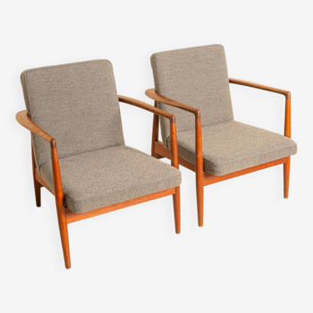 Pair of teak armchairs by CB Hansen for SL Møbler 60's