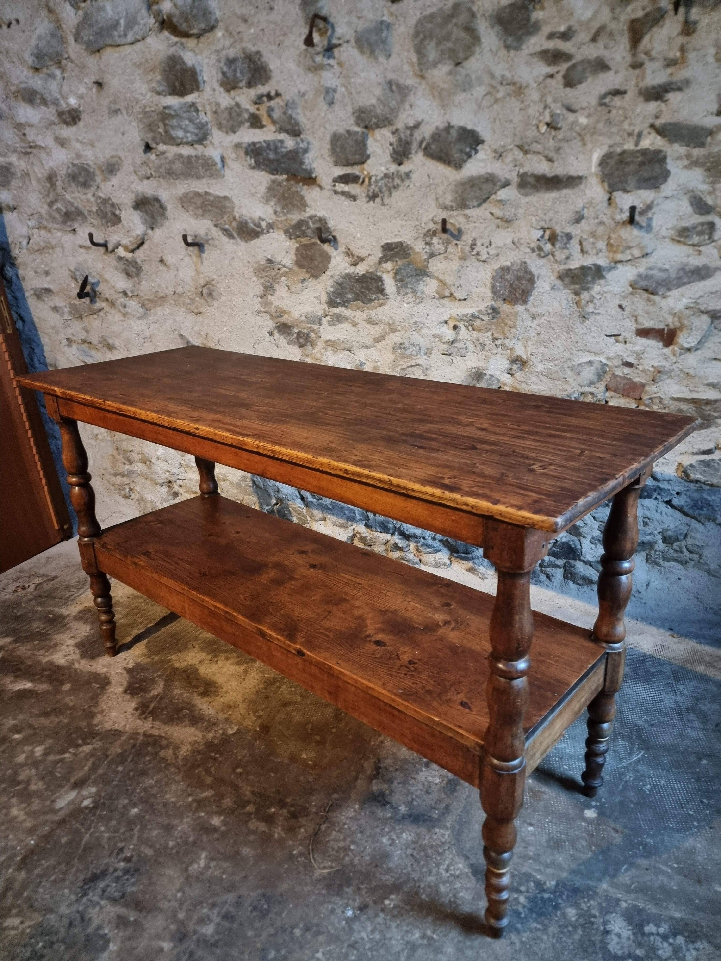 Console / service table or kitchen island French antique, 1880–1920