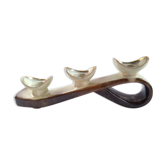 Triple ceramic candle holder