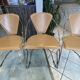 Set of 4 Linda armchairs by Arrben in camel leather with a chrome frame.