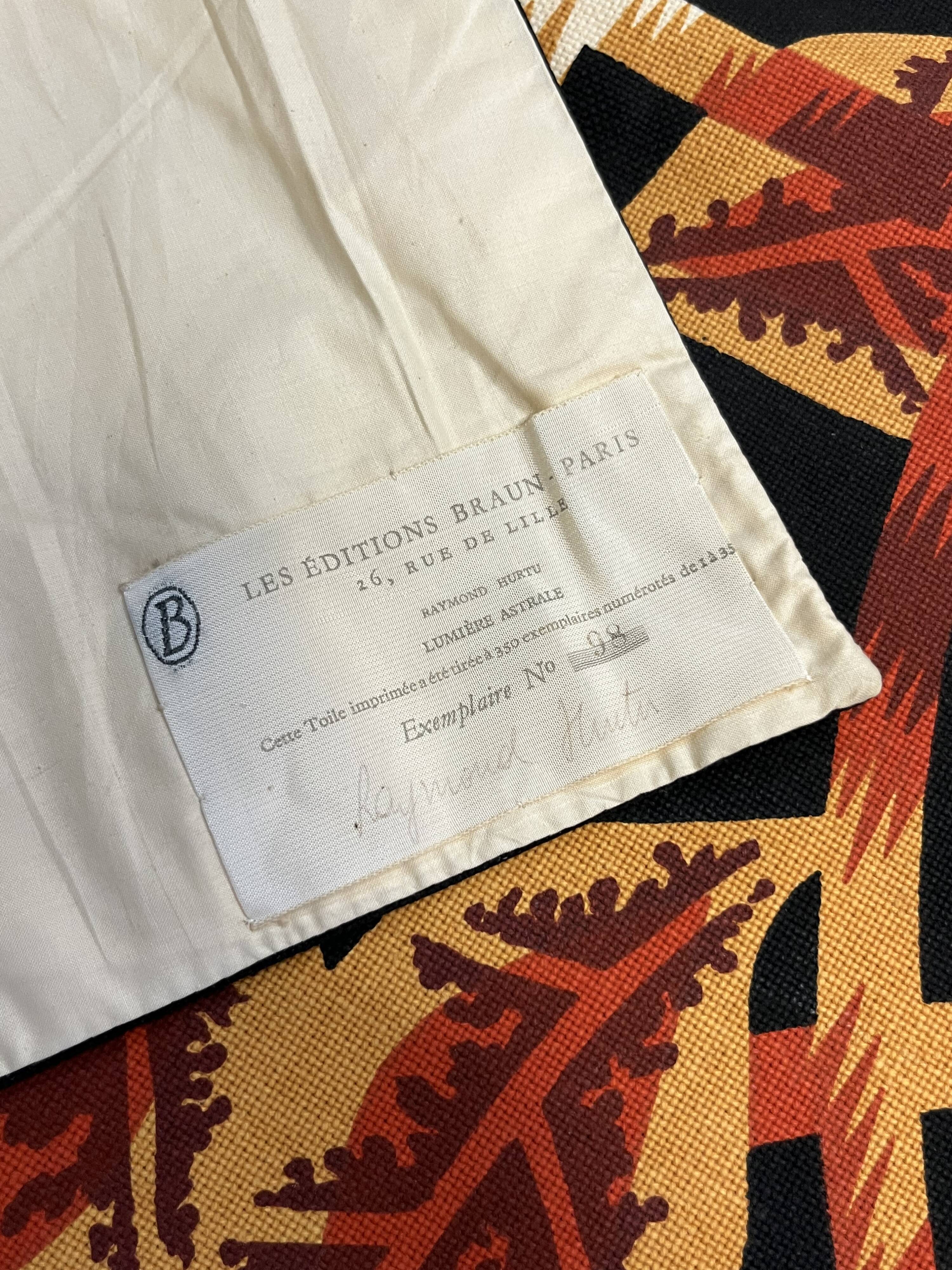 BRAUN ET CIE Tapestry - After Raymond HURTU - Entitled Astral Light