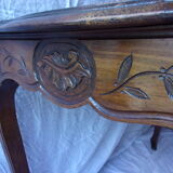Louis XV cabaret desk with 2 straw chairs