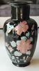Asian baluster vase, with undulations. ceramic. floral motifs, exotic bird. exclusive décor. high 26 cm
