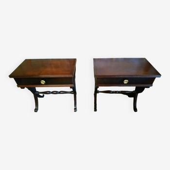 Paire table chevet en palissandre