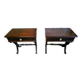 Pair of rosewood bedside tables