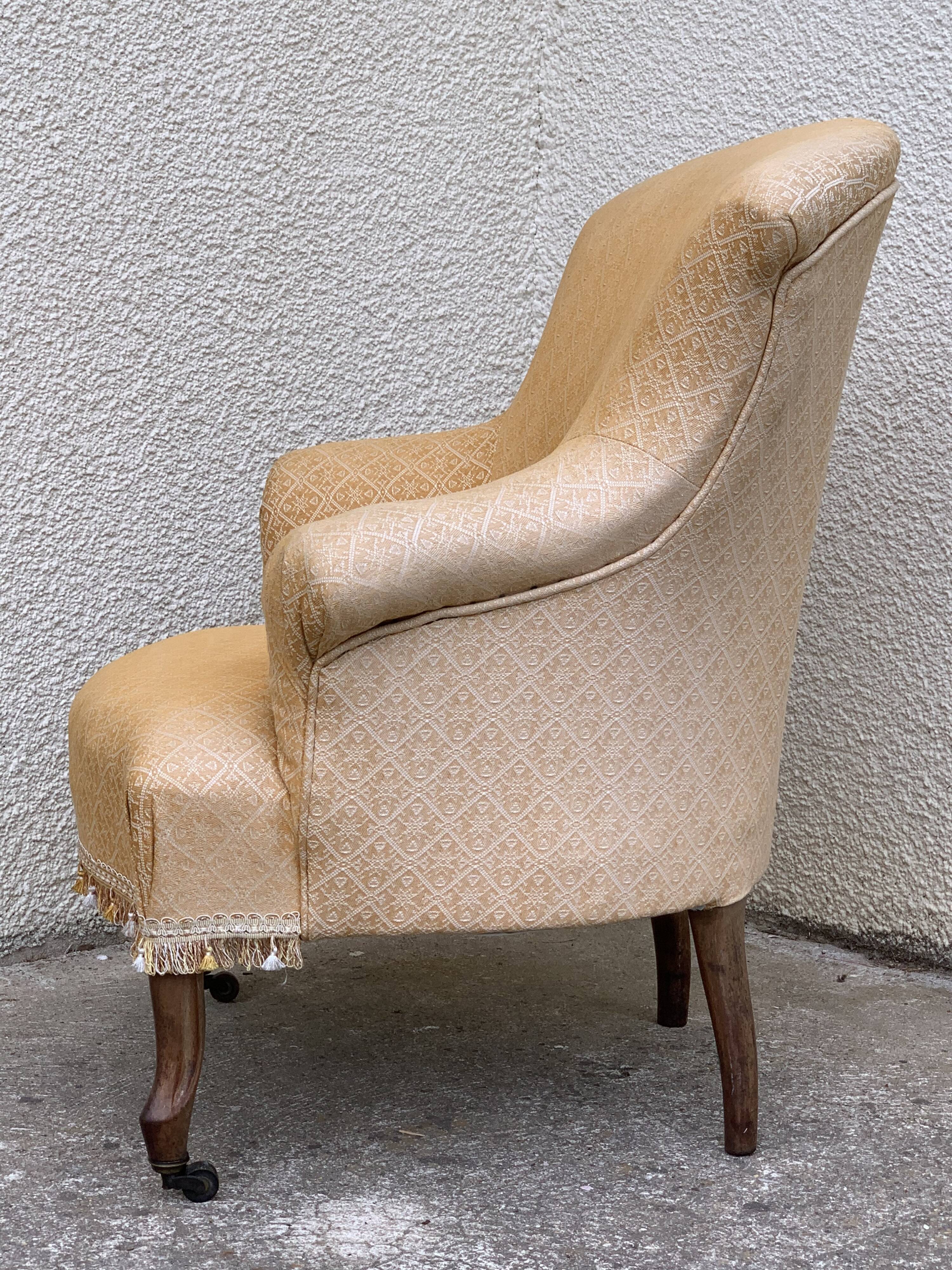 Toad armchair style Napoleon III fringe pompoms