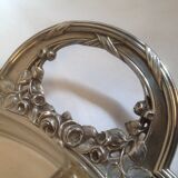 Aperitif tray tray empty-pocket with 5 raviers in silver metal and glass Gallia / Christofle