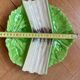Green slipware asparagus dish