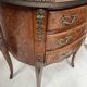 Half-moon commode in Louis XV style with cube marquetry from the 20th century.