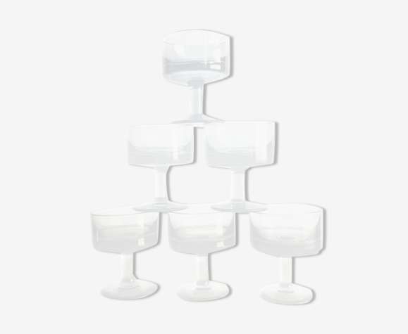 6 verres digestif, verre soufflé fumé