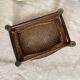Low wooden stool with caning H 12 cm