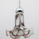 AVMazzega Mid-Century Modern Italian Murano Glass and Steel Pendant, 1970s