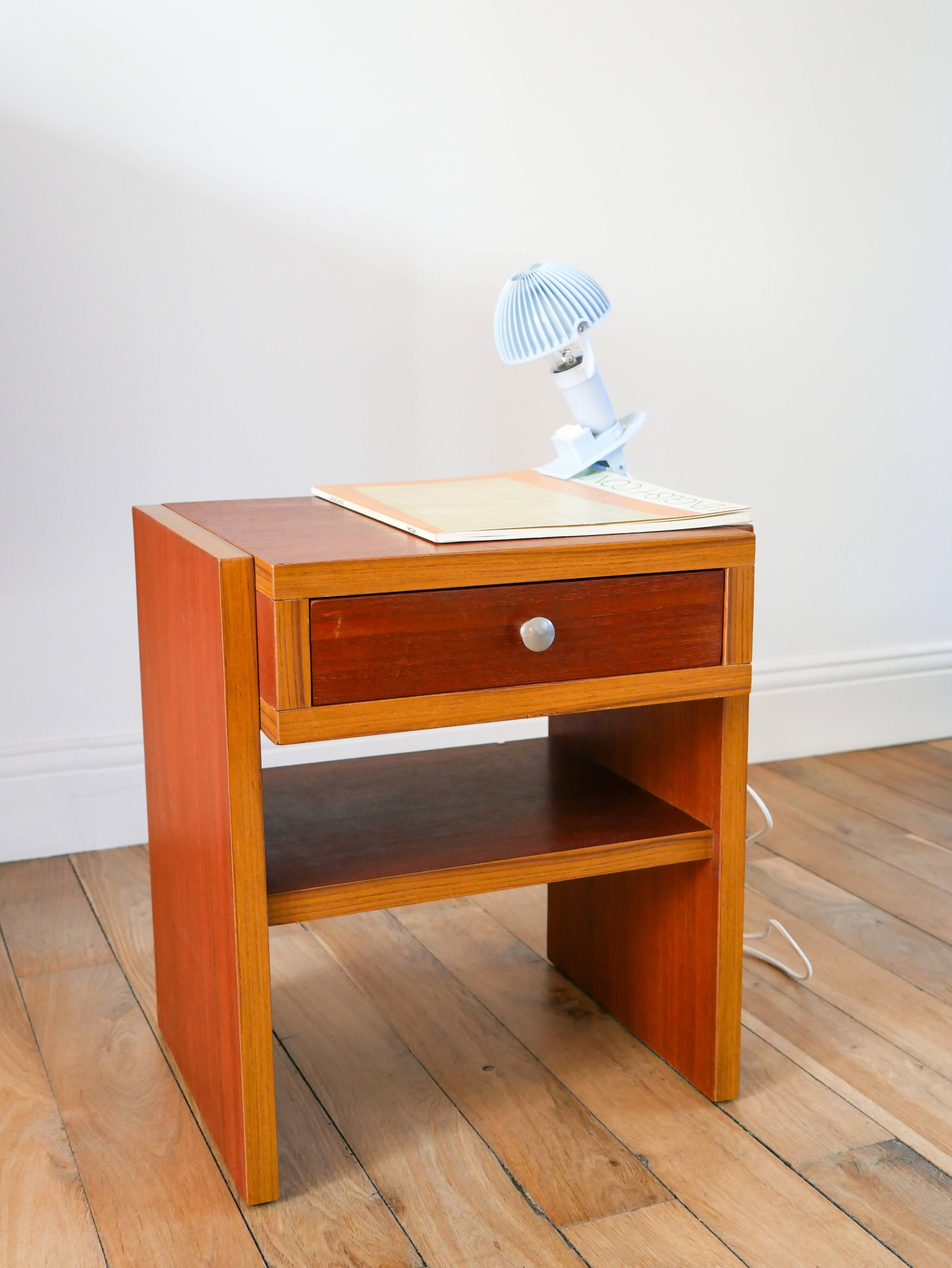 Small teak bedside table, Mid-Century, 1960