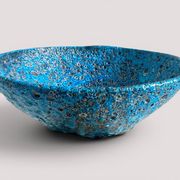 Turquoise ceramic fruit bowl by Charles Cart Vallauris, circa the 1960s.