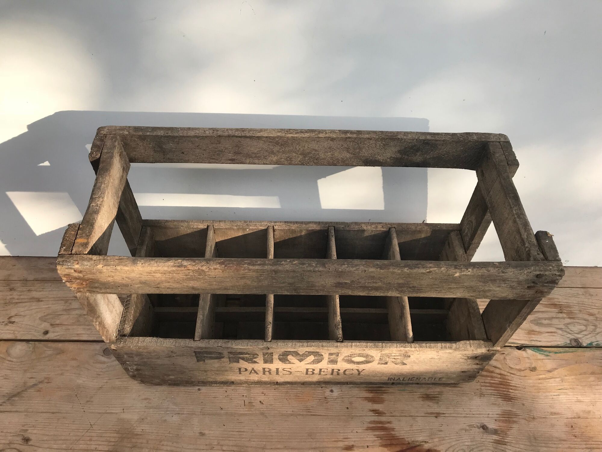 Old wooden wine rack vintage bottle holder x10