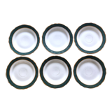 Set of 6 plates 19th green and gold edge
