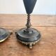 Pair of Antique Patinated Bronze and Brass Candle Holders Napoleon III Fireplace Garnish