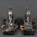 Pair of bookends Maurice Frécourt mouse alabaster marble 1930