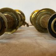 Old gilded bronze candle holder lamp bases