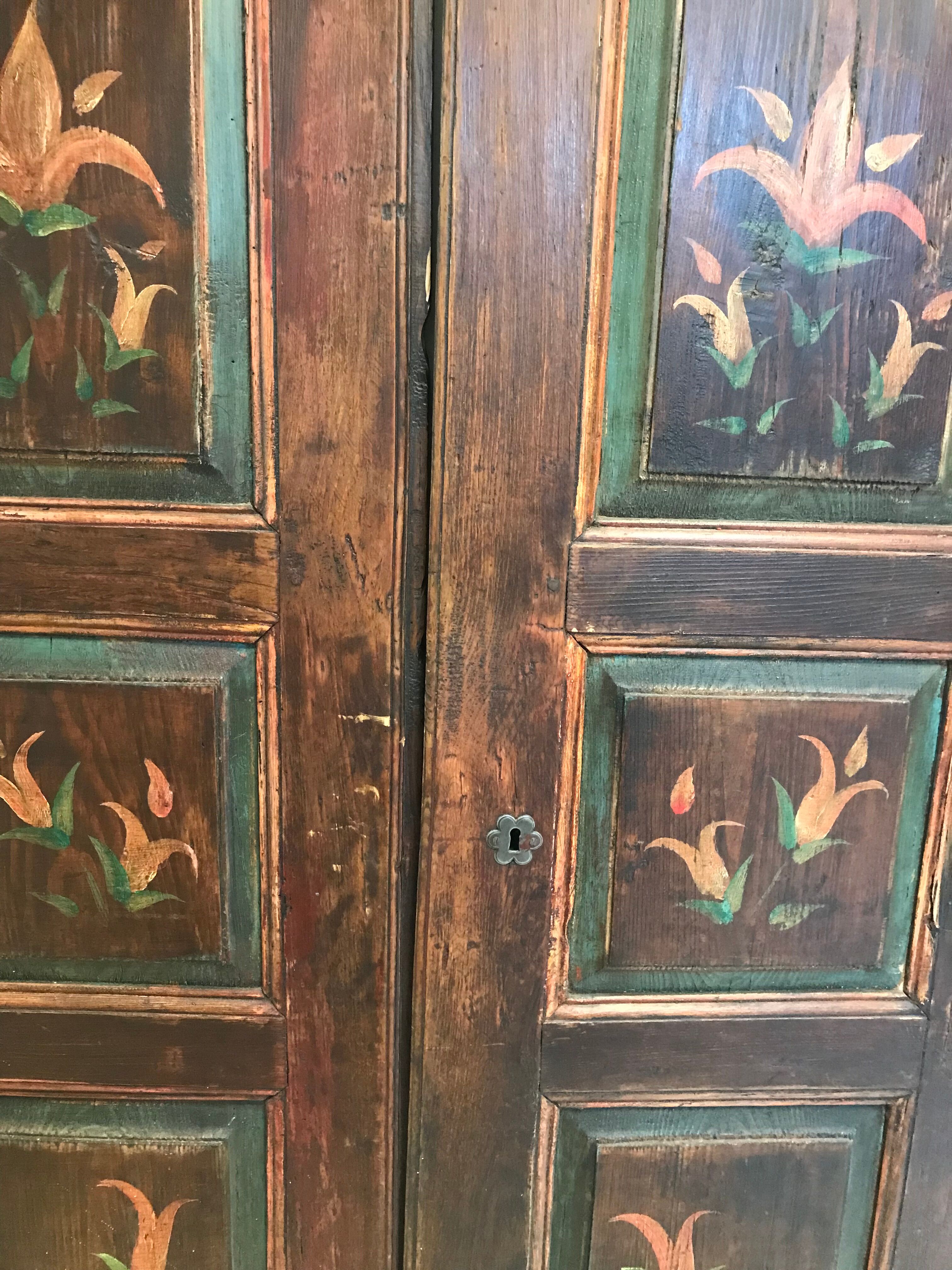 Old double door painted wood