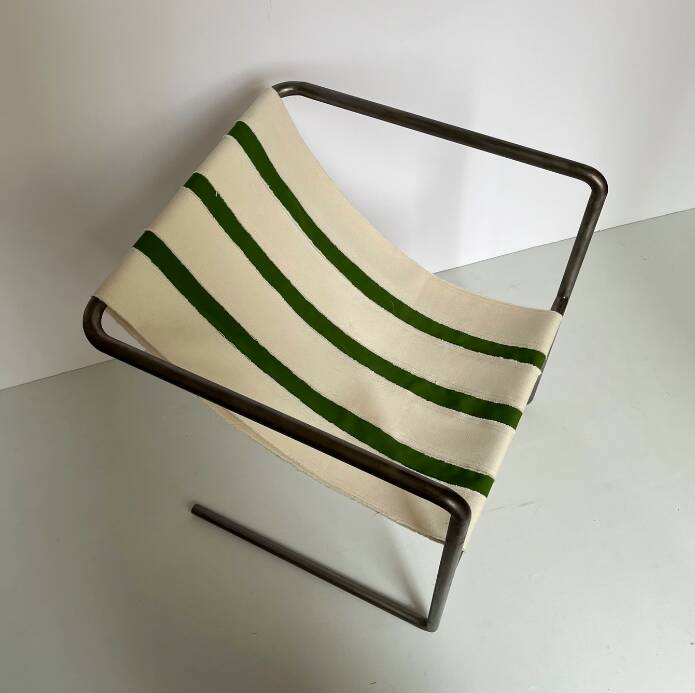 Chaise designer Avrandinis coton et acier tubulaire