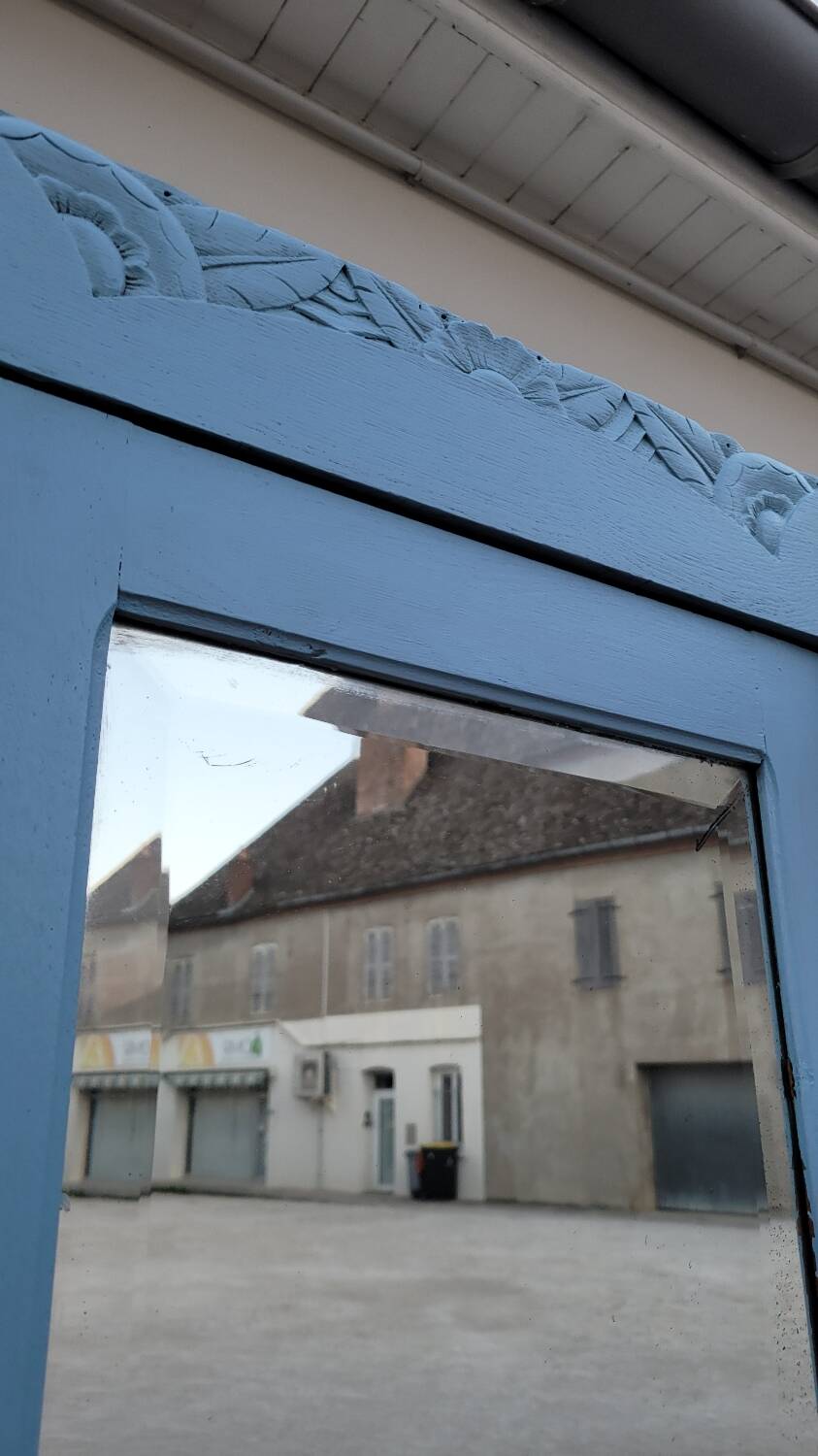 Parisian Art Deco armoire with beveled mirror and painted decoration