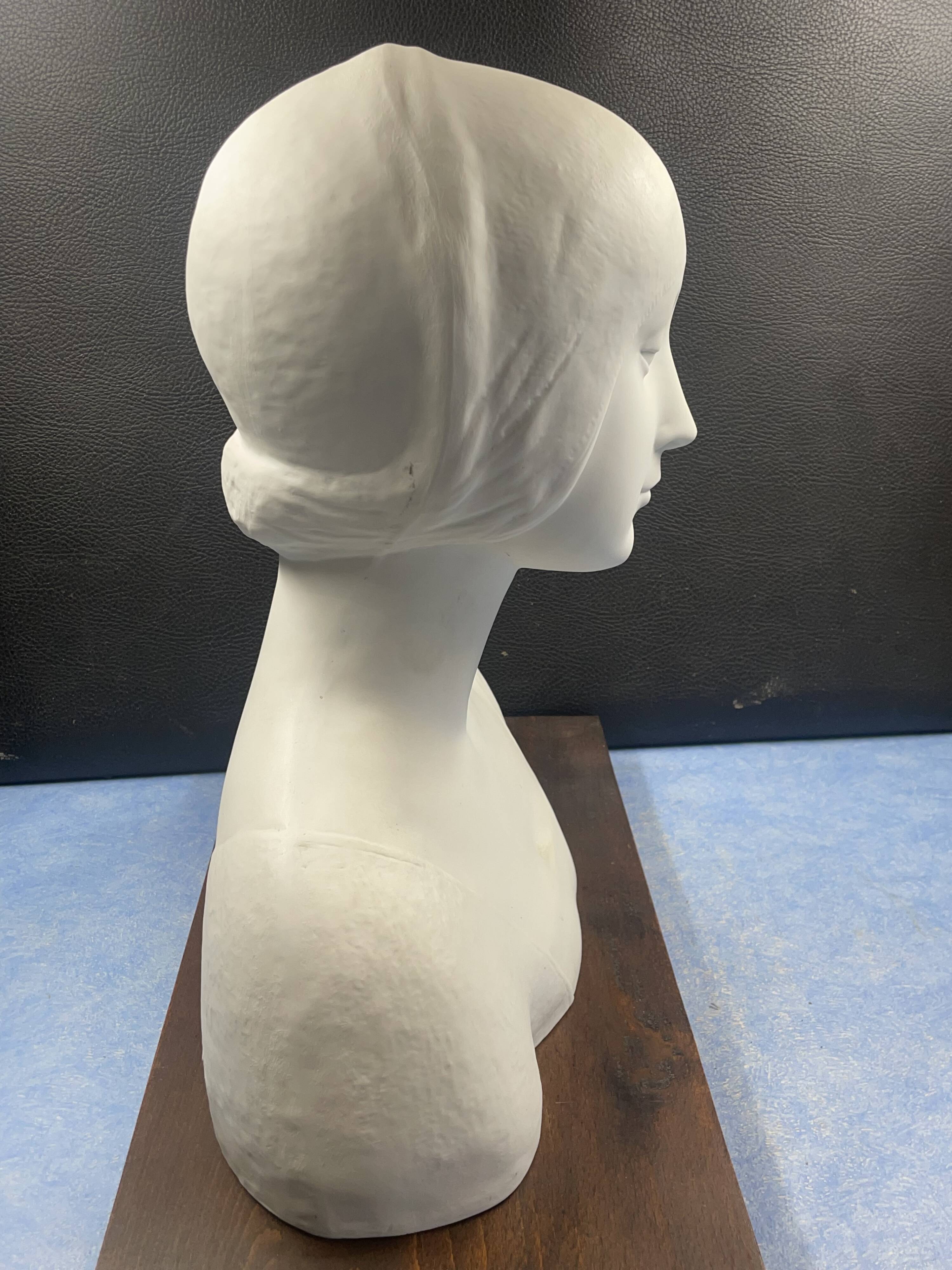 Large Porcelain Biscuit Bust - Limoges - 20th century - 40 cm without the base