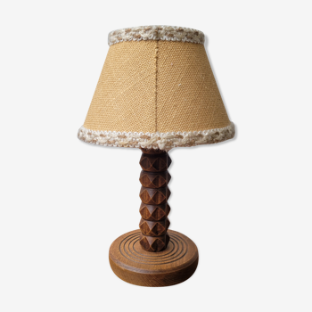 Lampe brutaliste en bois