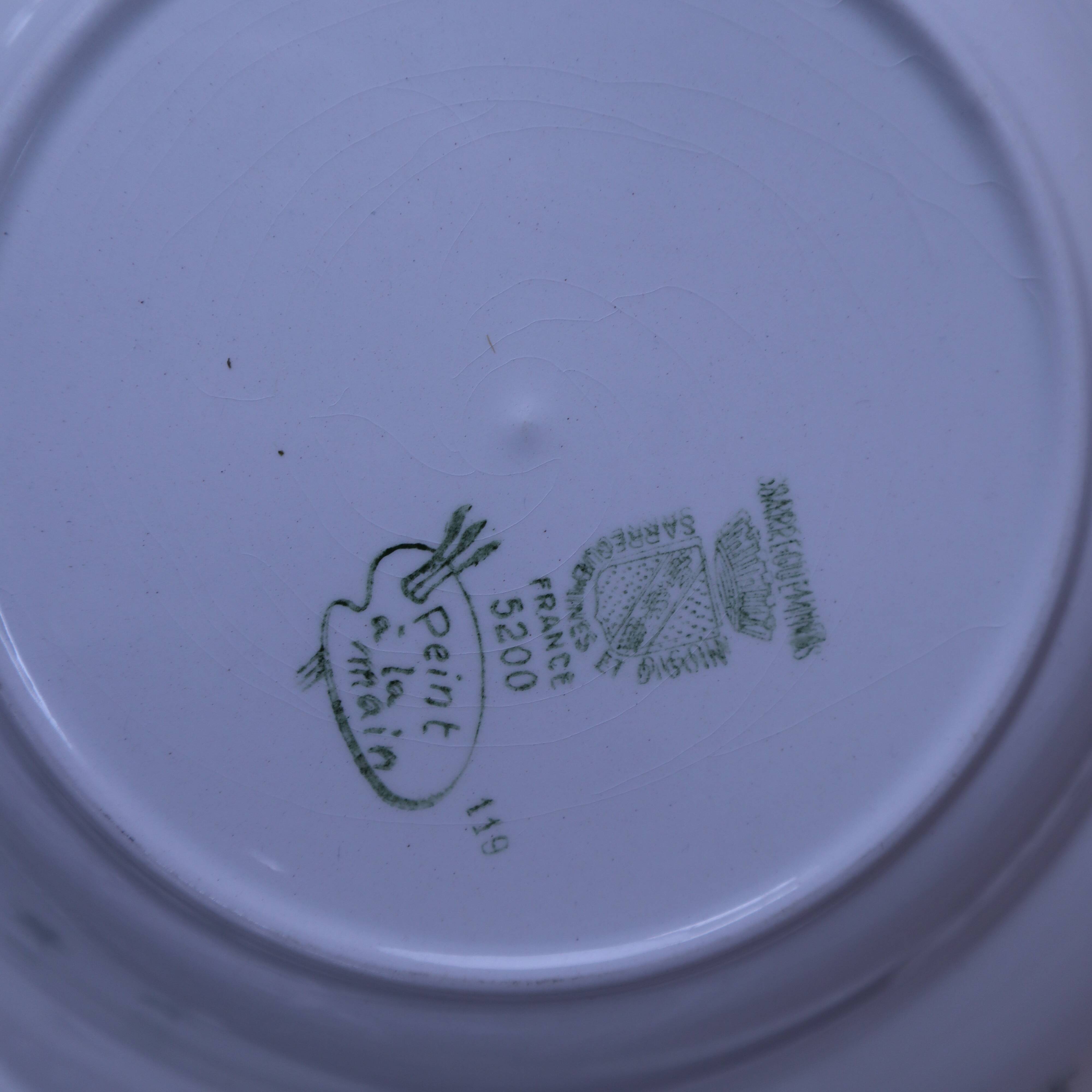 Set of 6 deep plates 5200 Sarreguemines and Digoin Vintage