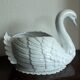 XL white ceramic swan planter - Vintage