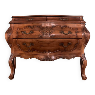 Walnut tomb chest of drawers